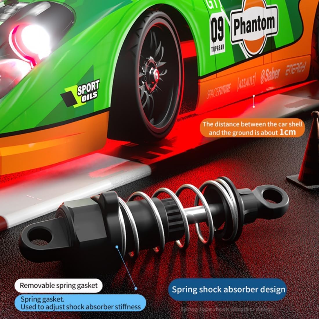 16307Pro Brushless RC Car - 4WD 45KM/H High Speed RC Car for Racing, Street Bash Electric Powered Drifting with 7 Modes Demon Angel Eye LED Lights(Blue (Pro Version))