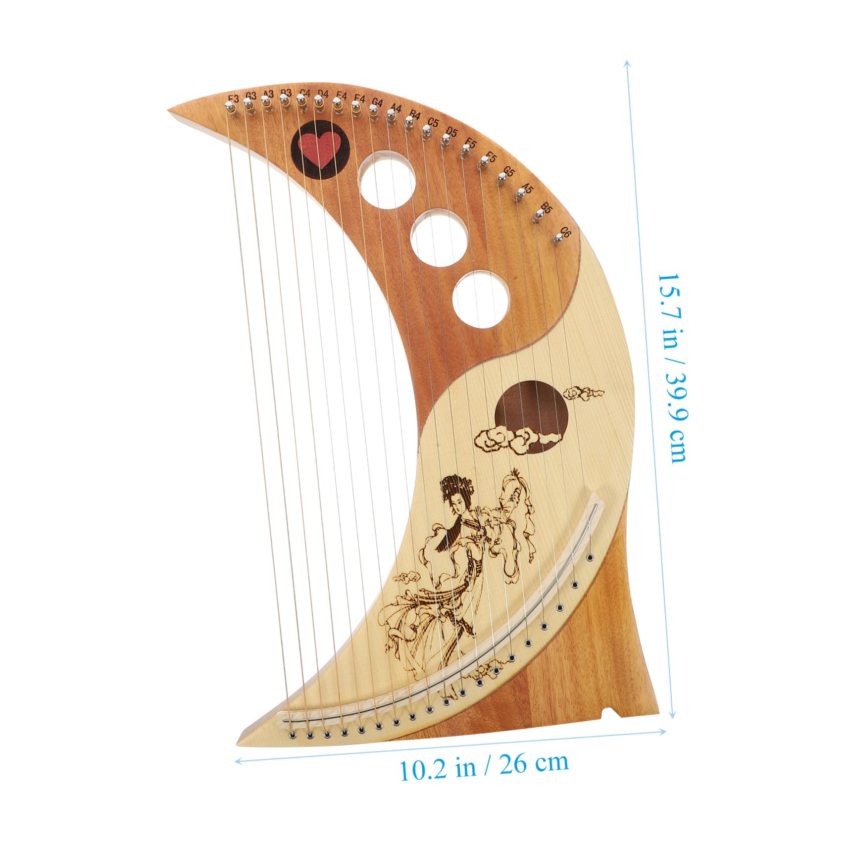 VICASKY Arpa Lira a 19 Corde in Legno di Cedro Tono Caldo e Duraturo Strumento Musicale Antico Portatile per Principianti e Ragazzo Ragazza