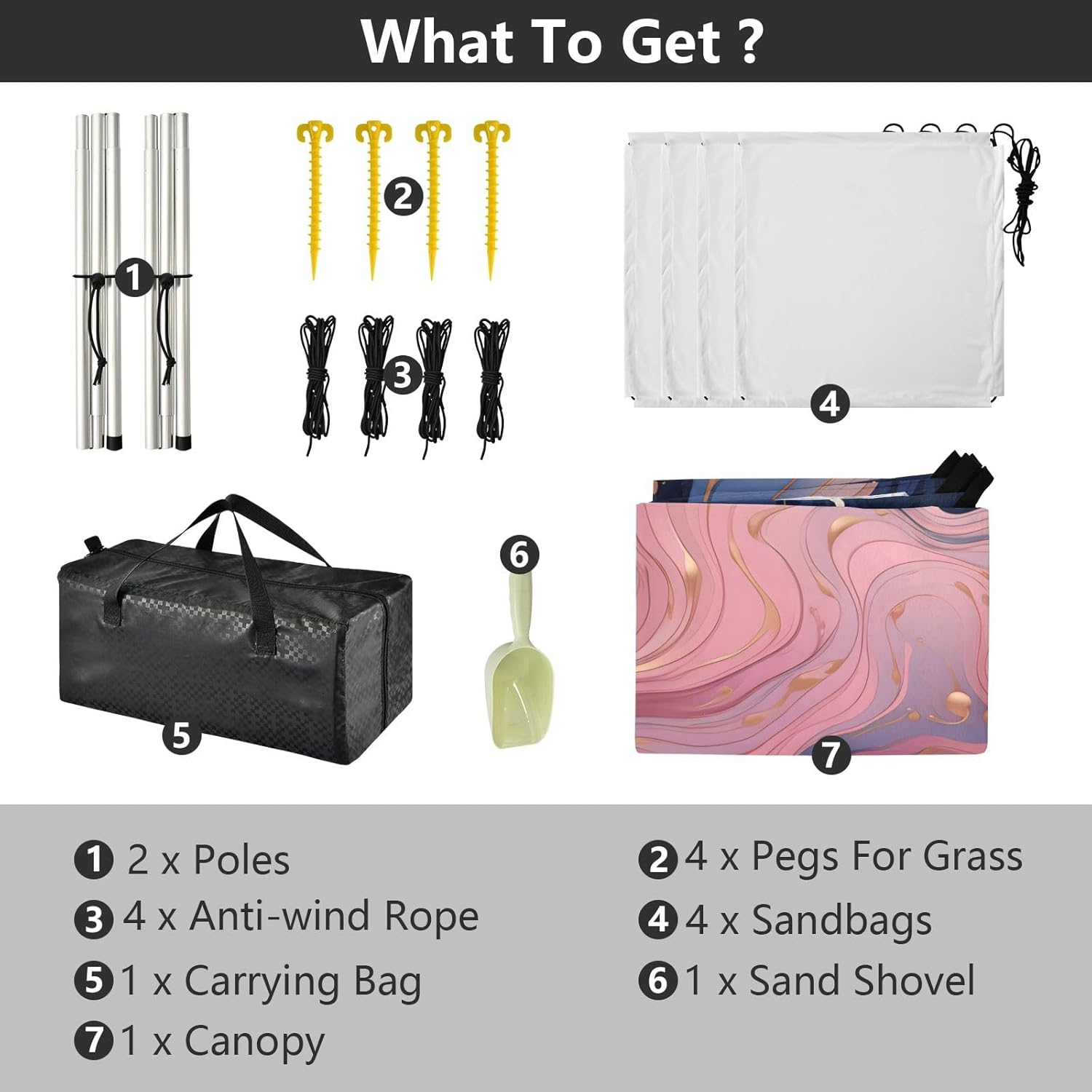 Pink Blue Marble Camping Sun Shelter, Beach Tent Portable Beach Sun Shade Outdoor Canopy for Camping Trips Fishing Picnic