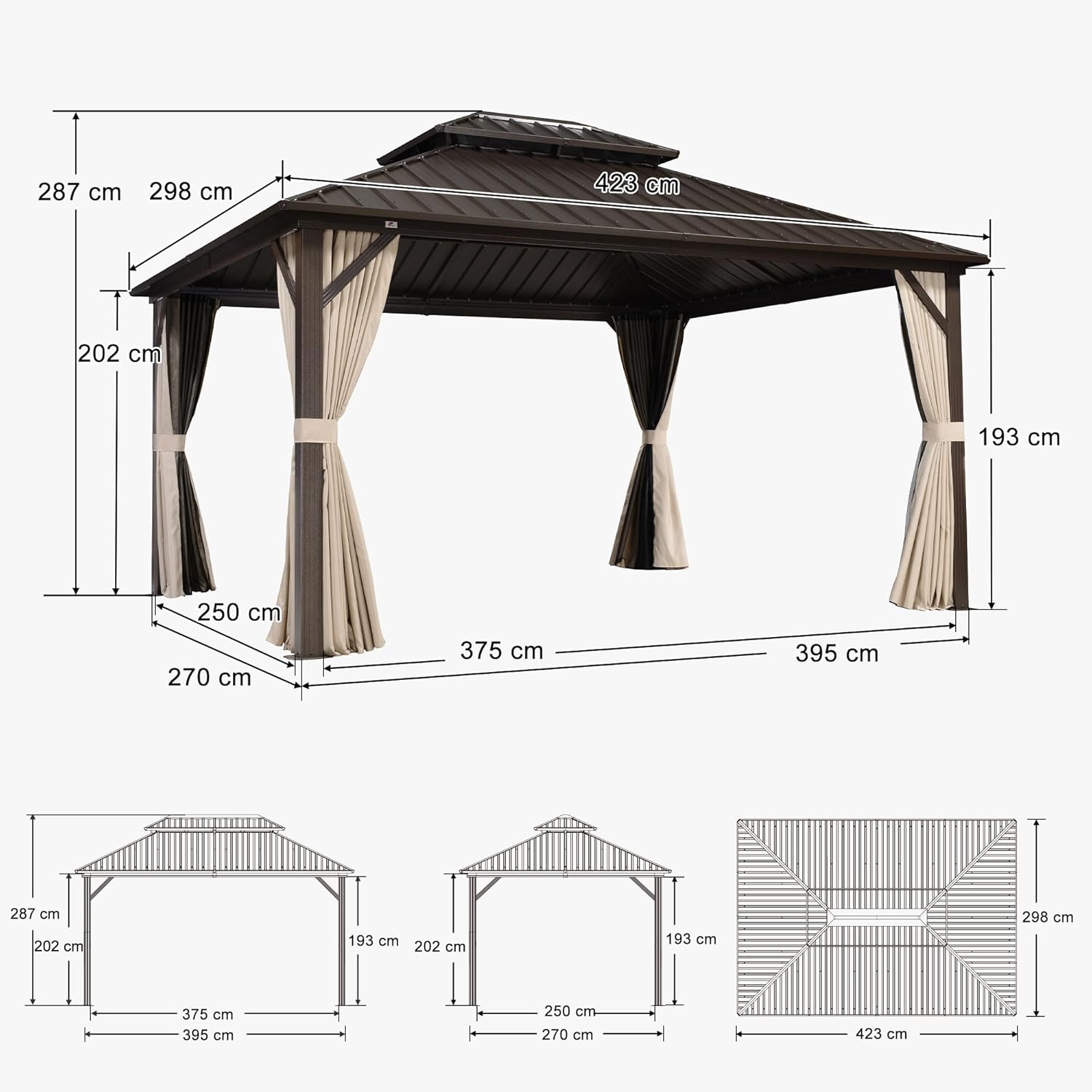 Gazebo dimensions diagram