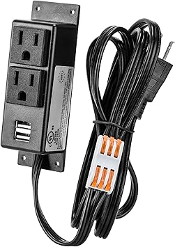 Gun Safe Power Outlet Kit, Briidea Gun Safe Accessory Electrical Outlet with USB for Interior Dehumidifiers and Lights