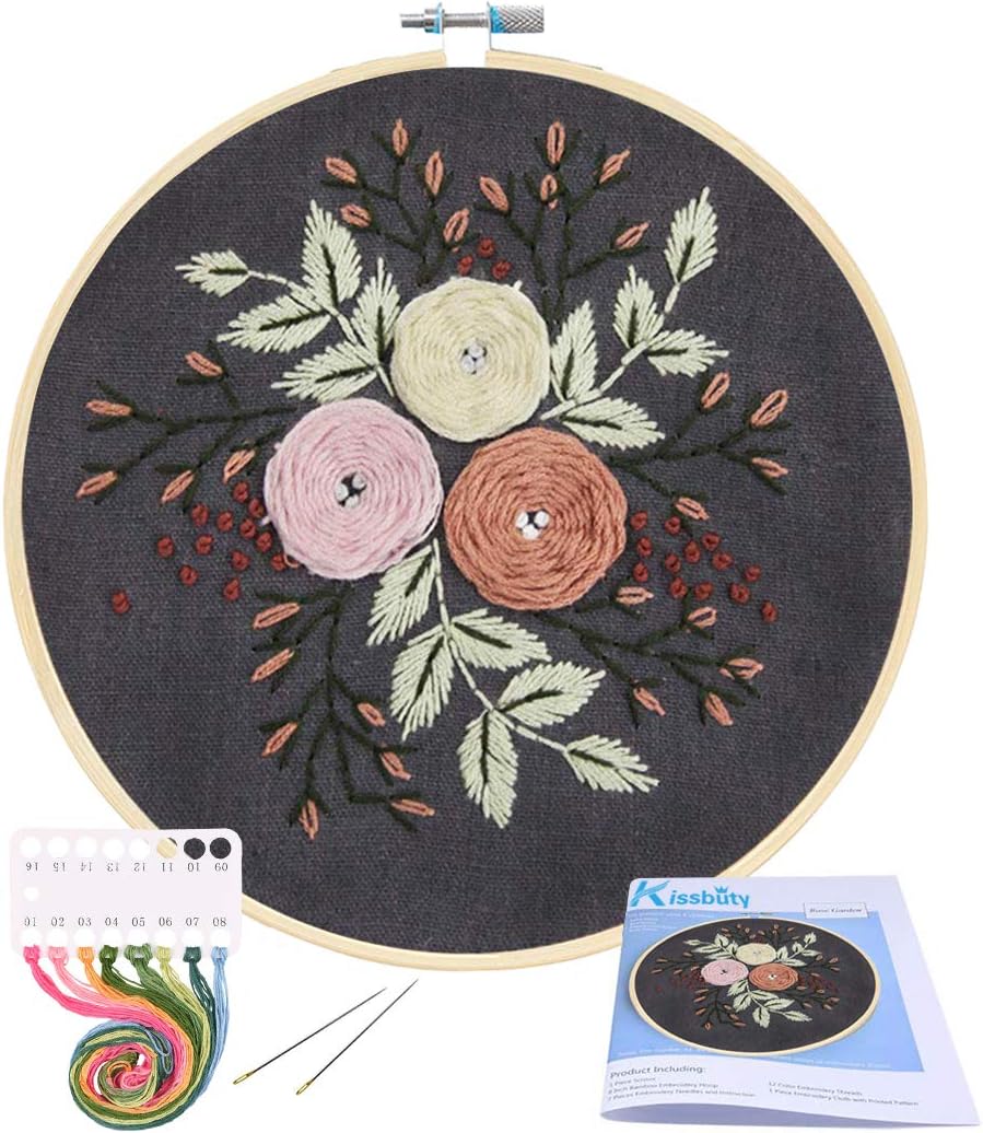 Full Range of Embroidery Starter Kit with Pattern, Kissbuty