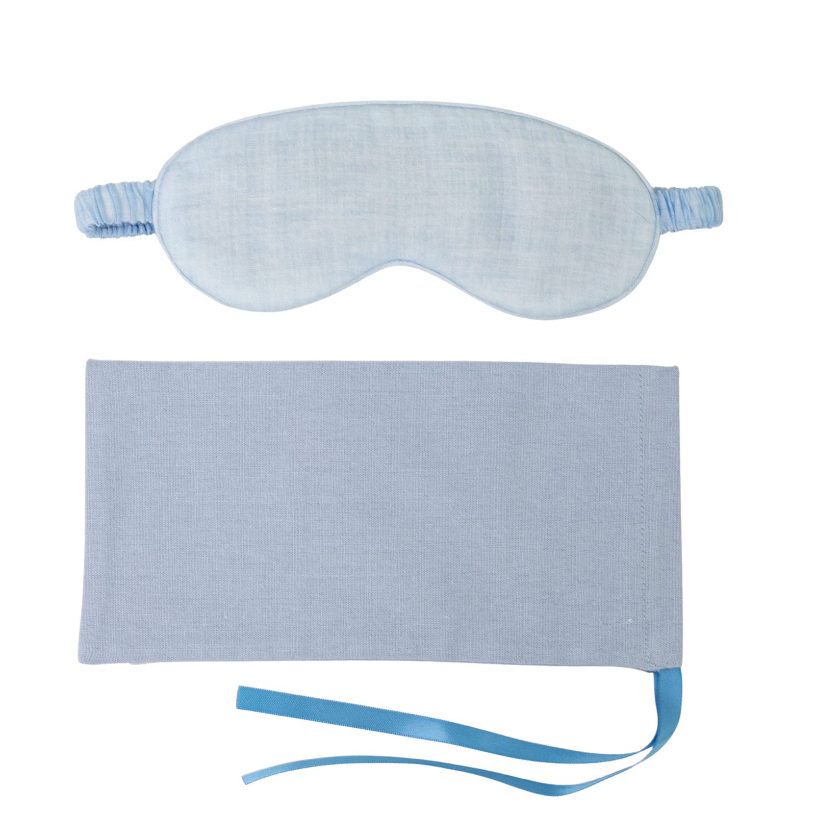 Ramie Sleep Mask, 5 Layer Eye Mask for Sleeping Women/Men, Soft Breathable & Comfortable Sleeping Mask with Travel Bag, Soft Eye Cover Eyeshade for Night (Sky Blue)