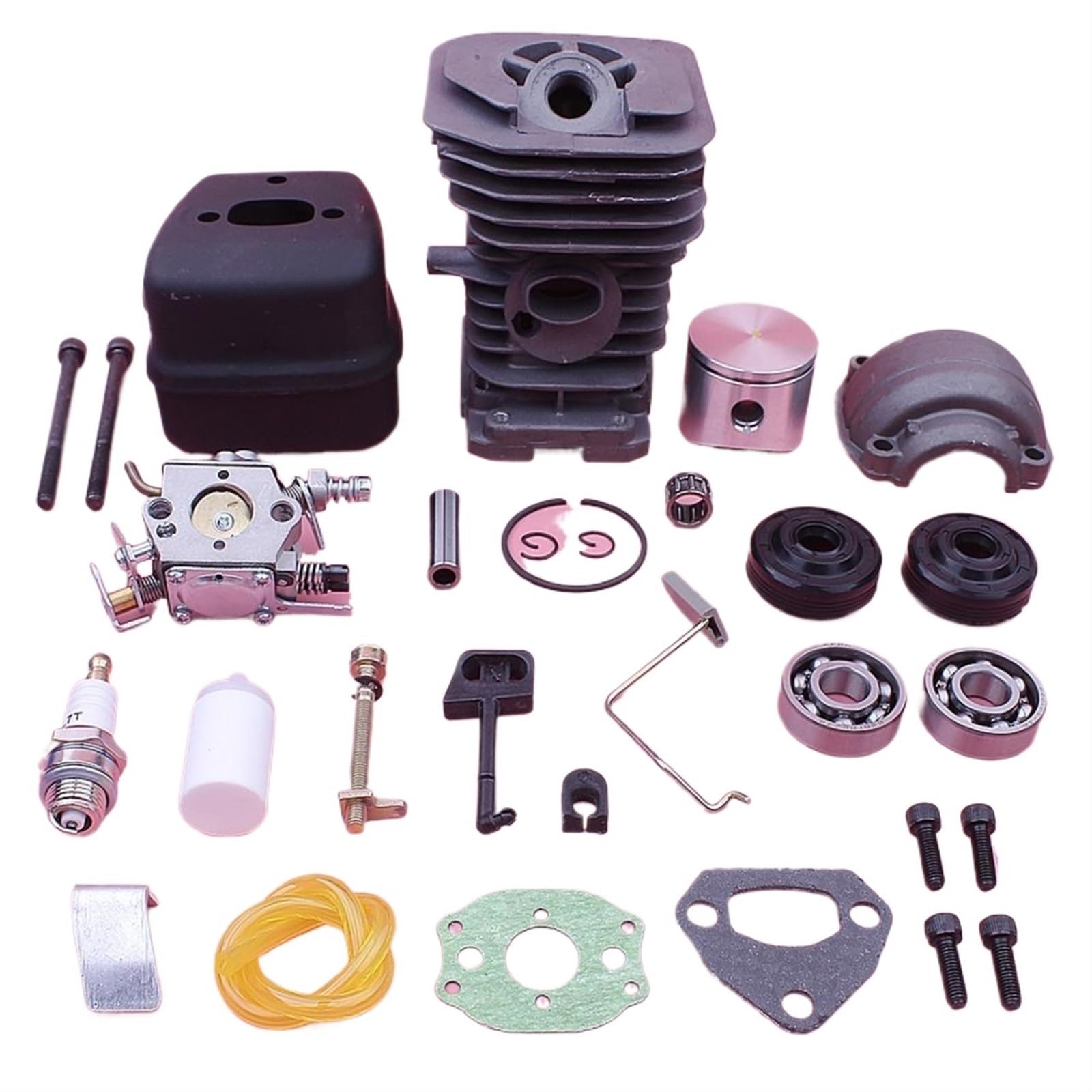 Kit di riparazione marmitta carburatore pistone cilindro da 40 mm, for motosega Husqvarna 136 137 141 142 530069941 530071987 530069415 Kit cilindro motosega