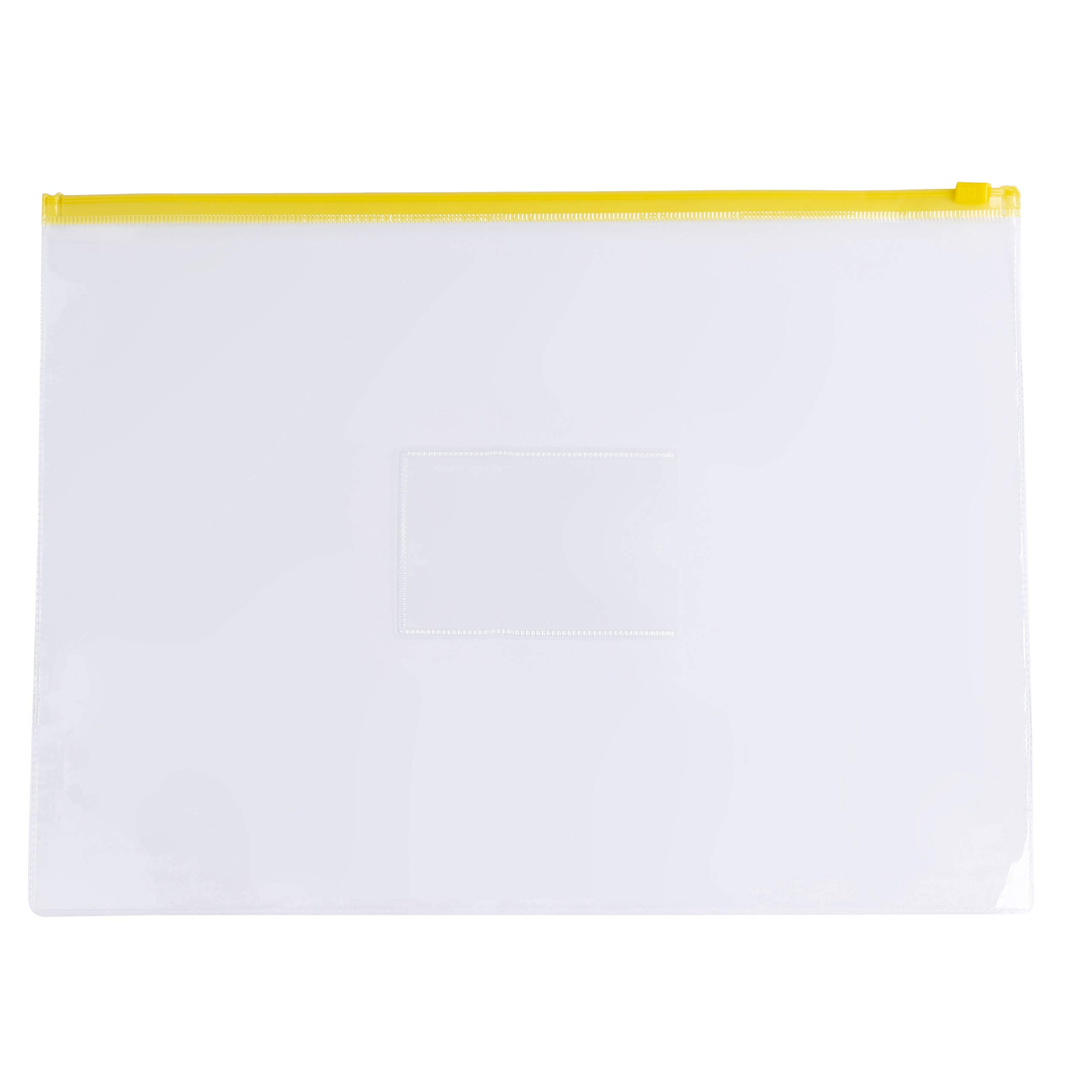 Pack of 12 A4 Clear Zippy Bags with Yellow Zip