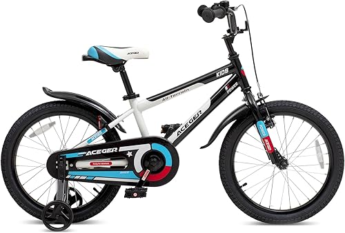Miniatura 16 de ACEGER Simon - Bicicleta infantil para niños y niñas, unisex, para niños de 3 a 13 años, bicicleta para niños de 12, 14, 16, 18 pulgadas, con ruedas