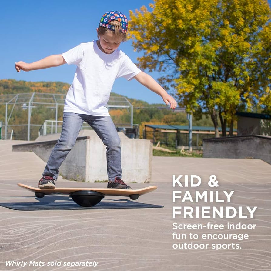Whirly Board バランスボード　スケボー　スノボー　室内　練習 Amazon | 【360度回転する】Whirly Board バランスボード 木製