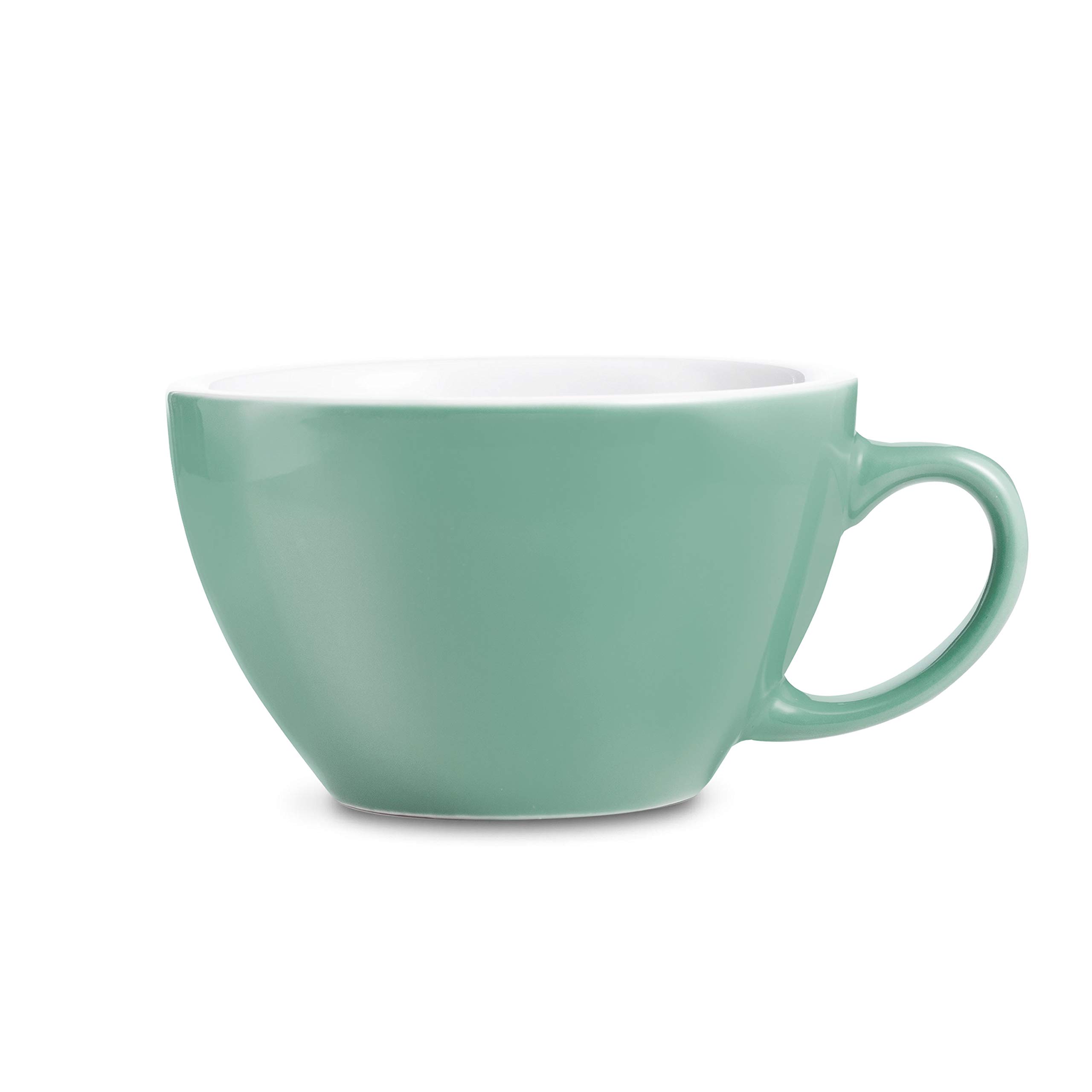 LOVERAMICS Egg Style Cafe Latte Cup and Saucer, 300ml (10 oz) (Mint, 2)