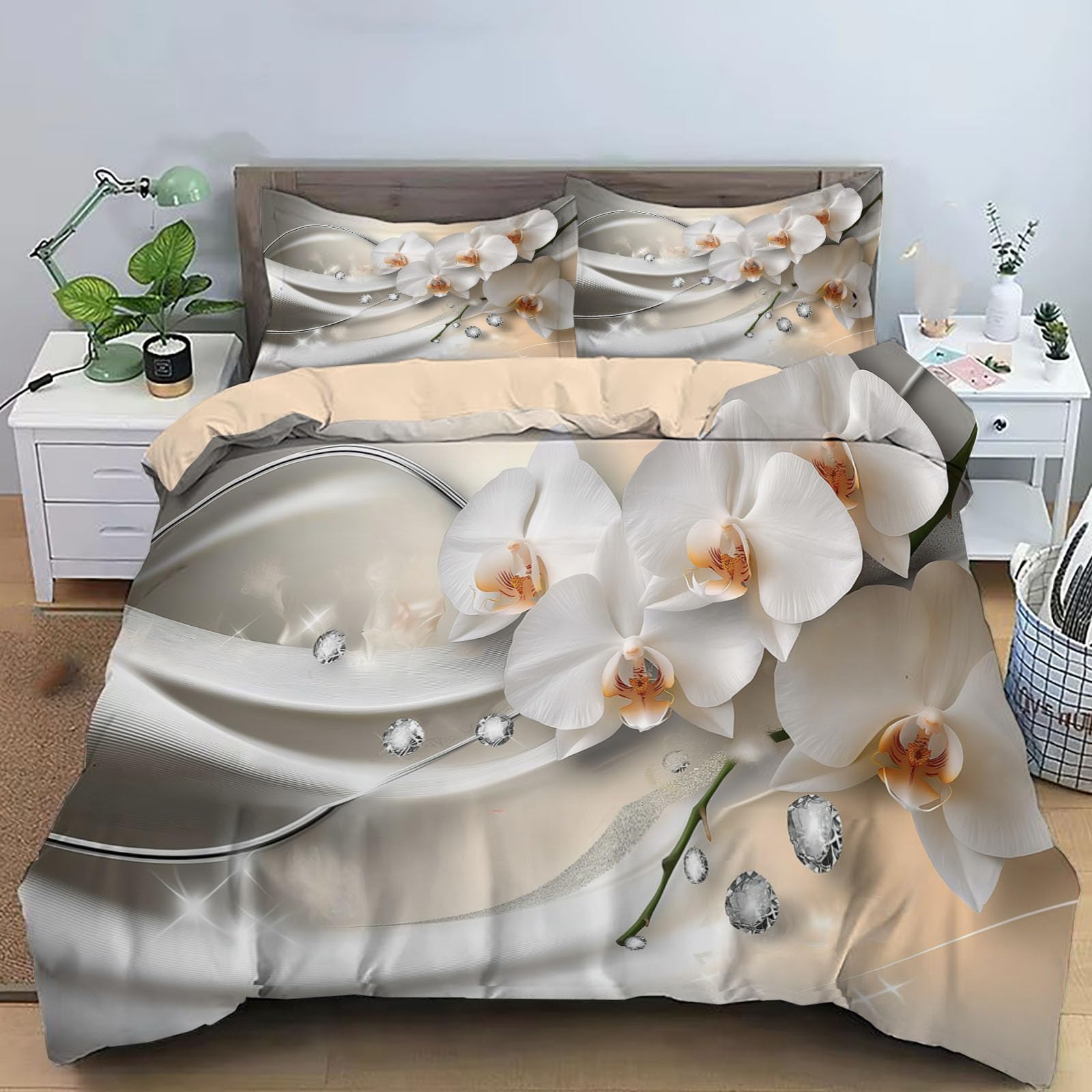 Housse de couette orchidée 220x240cm pour une chambre parentale cocooning