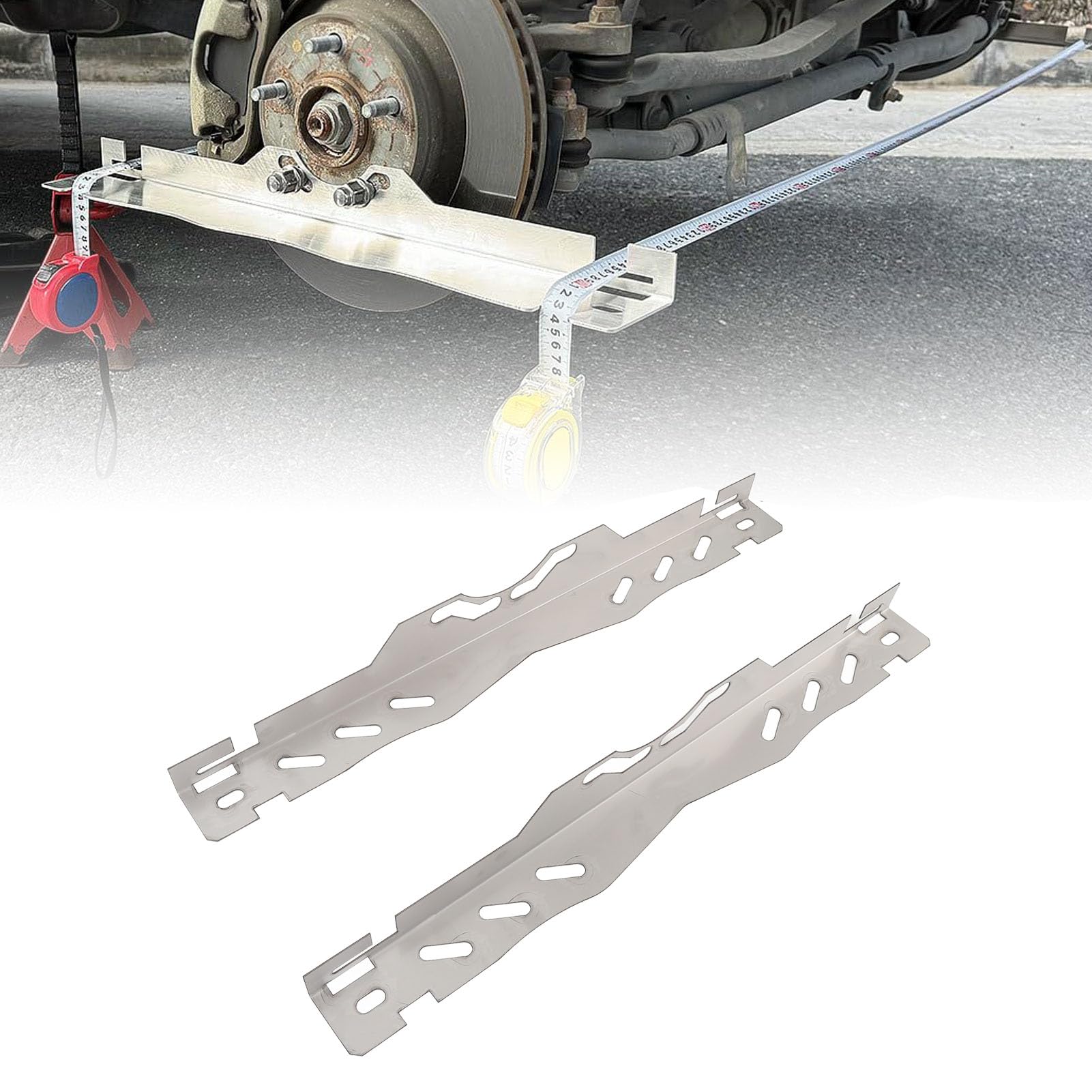Yctze Alignement De La Voiture Alignement De Roue Alignement Plaque D'Outil en Acier Inoxydable Duty avec 2 Rubans Outil D'alignement d'alimentation De L'orteil De Mesure Précis