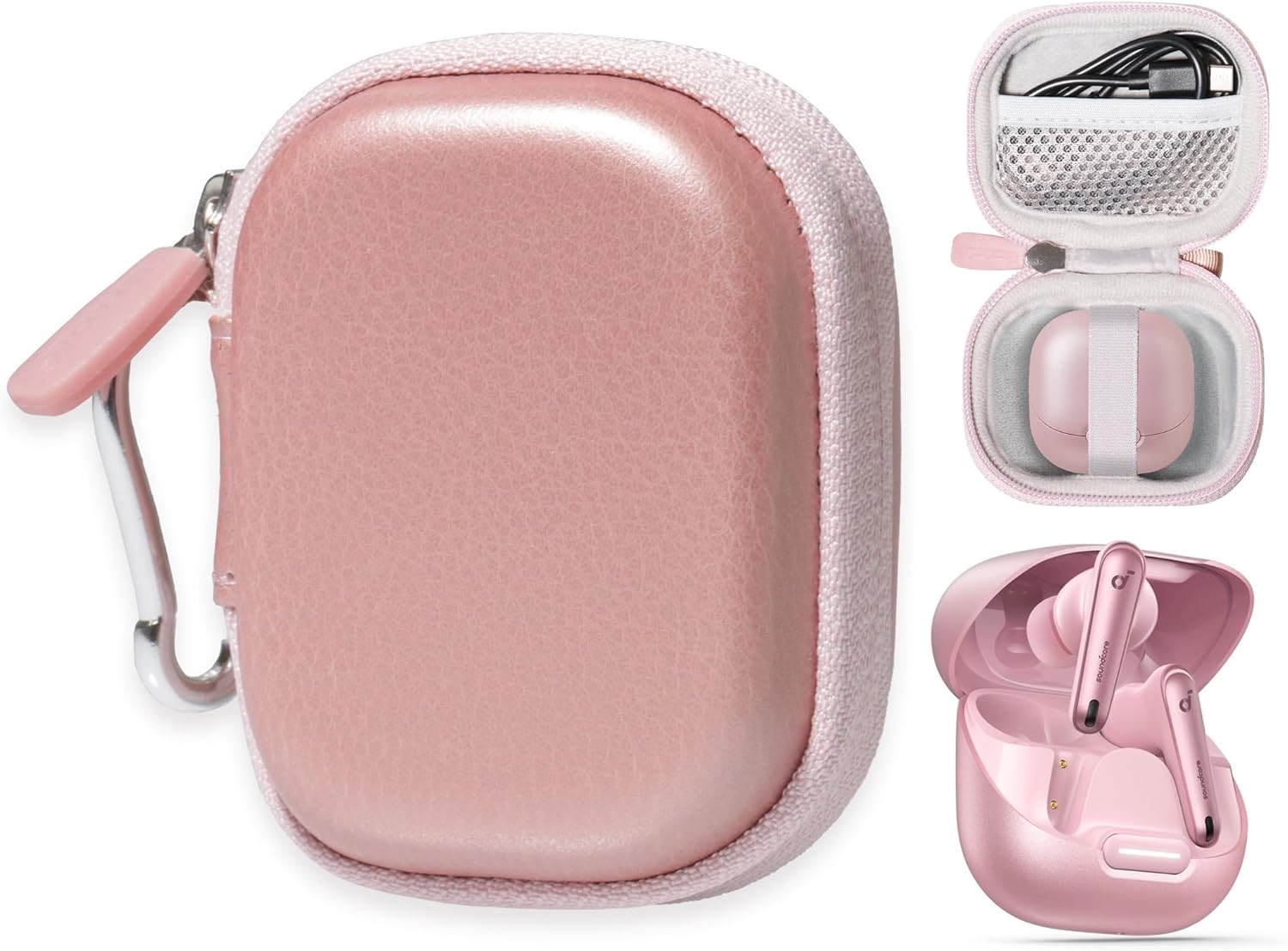 getgear case for soundcore by Anker Liberty 4 NC Wireless Earbuds (Rose)