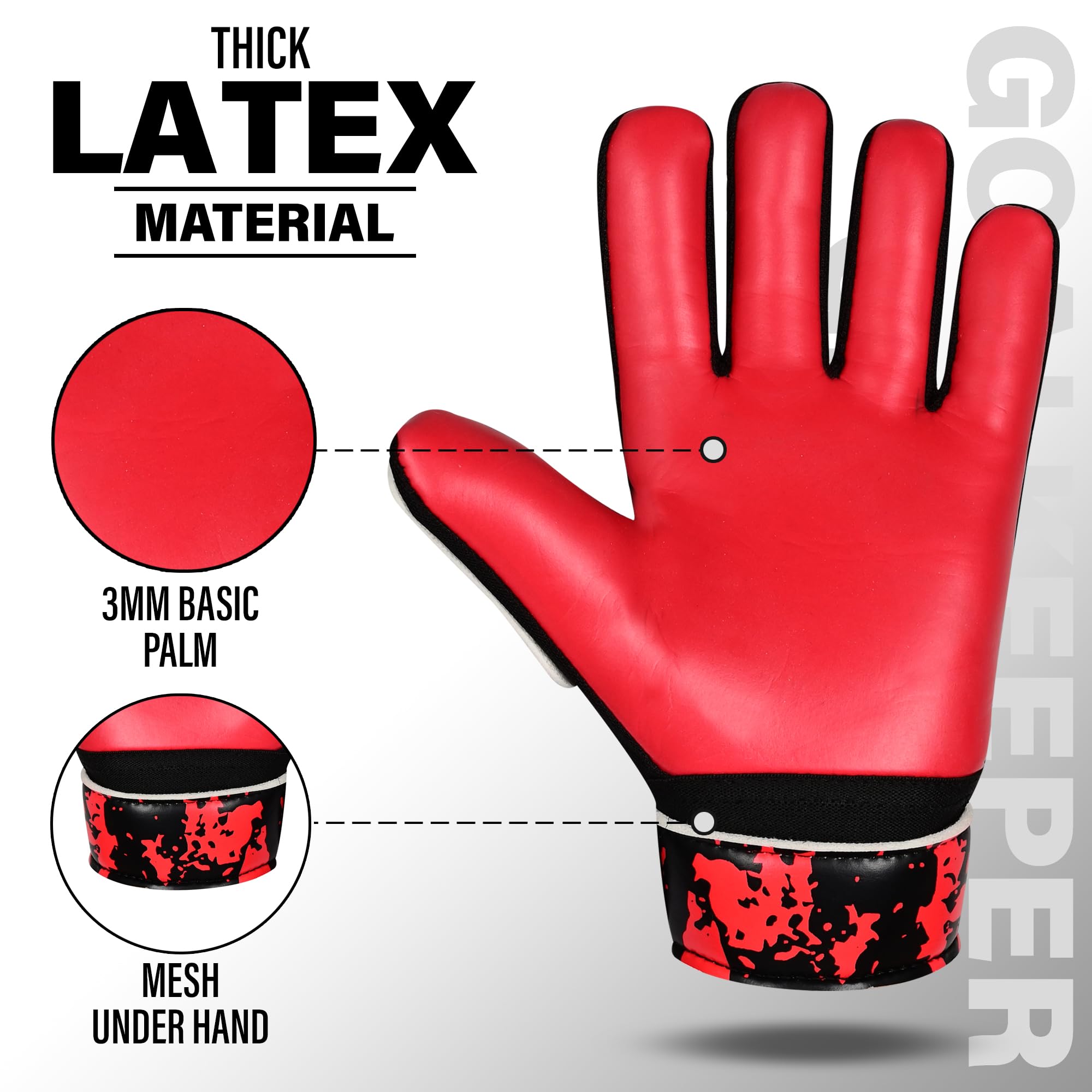 SAWANS Guanti da portiere da calcio per ragazzi, bambini, ragazzi, adulti, guanti da portiere con presa forte, palmo con supporto per il polso, antiscivolo