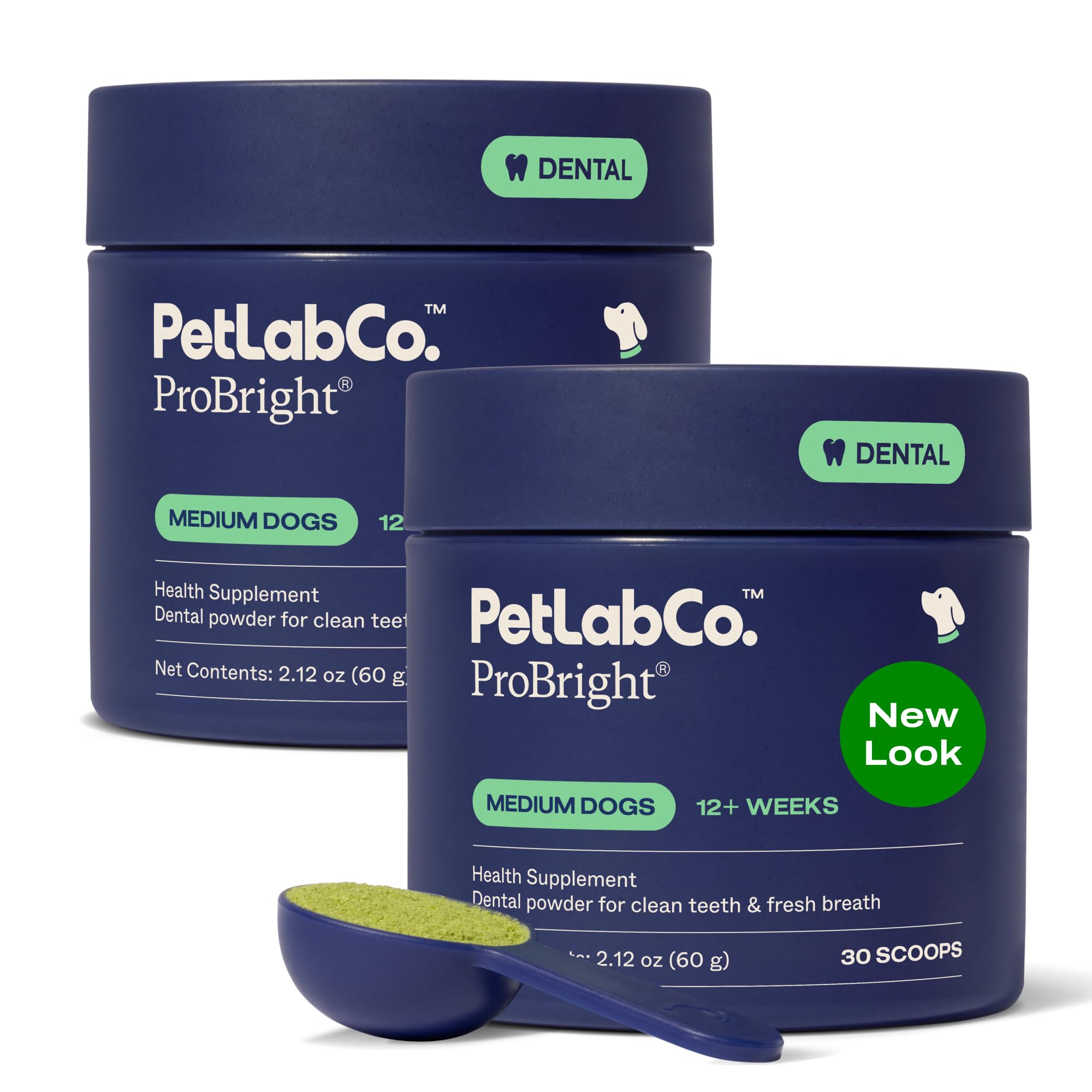 PetLab Co ProBright Dental Powder - Dog Breath Freshener - Teeth Cleaning Made Easy Targets Tartar Bad Breath