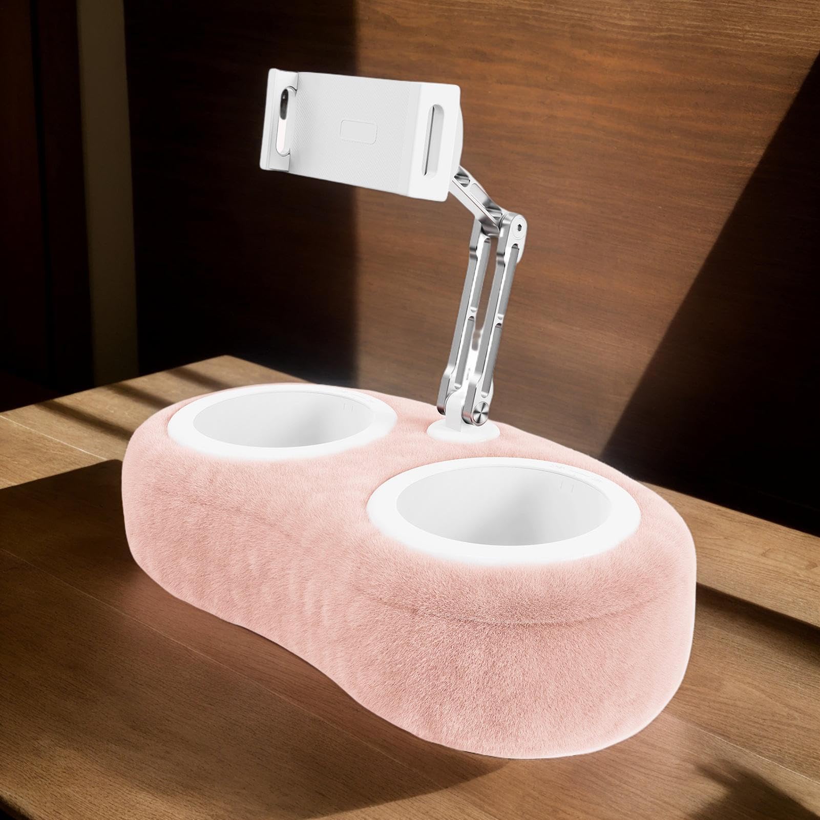 Supporto Tablet a Cuscino Supporto Telefono per Scrivania | Supporto Telescopico Per Cellulare e Leccio Girevole Per Tablet