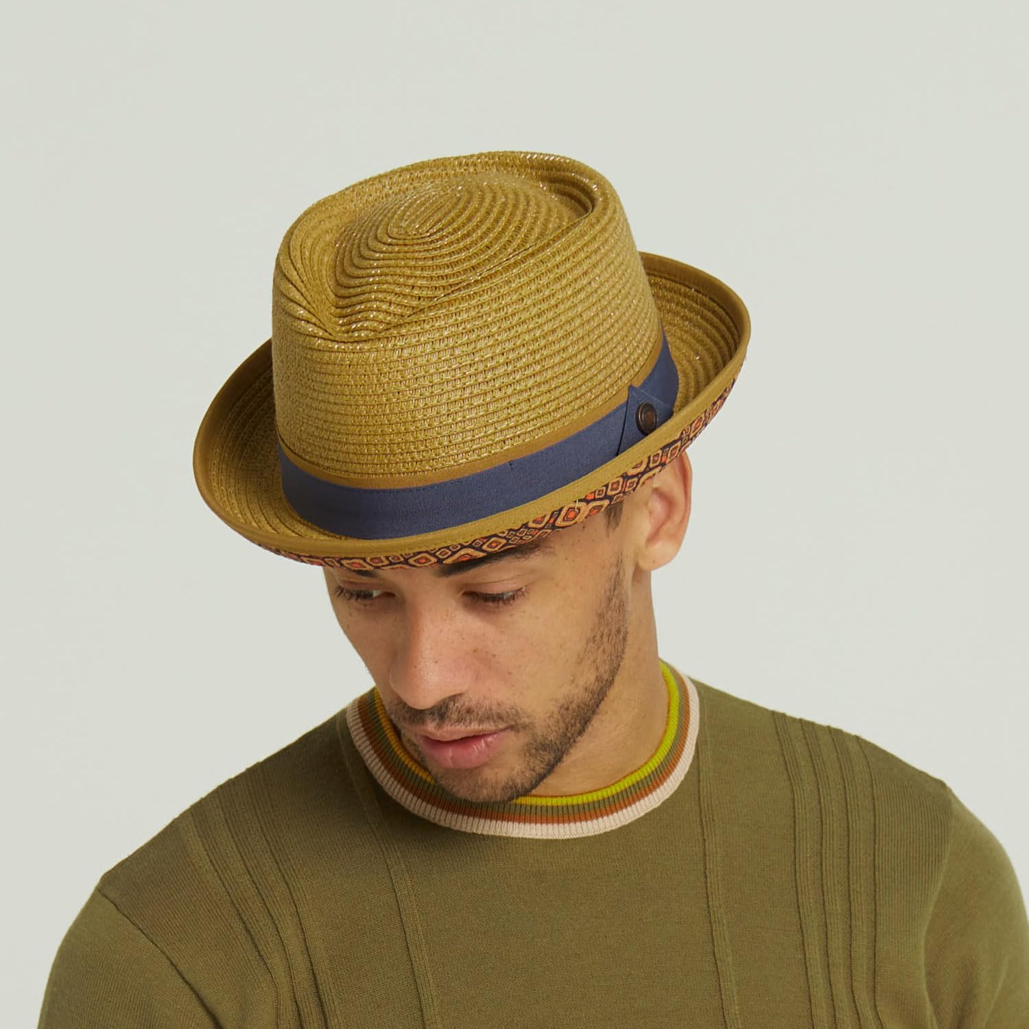 DASMARCA Tommy Summer Chapeau de porkpie en papier tressé pour homme et femme