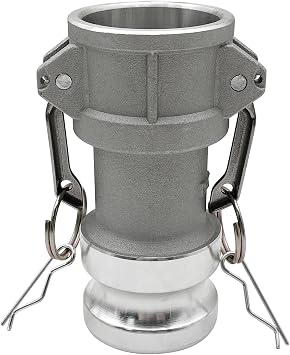 SAFBY DA1520 Aluminum Global Type DA Cam and Groove Hose Fitting, Female Camlock to Male Camlock 1.5" Female to 2" Male