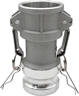 SAFBY DA1520 Aluminum Global Type DA Cam and Groove Hose Fitting, Female Camlock to Male Camlock (1.5" Female to 2" Male)