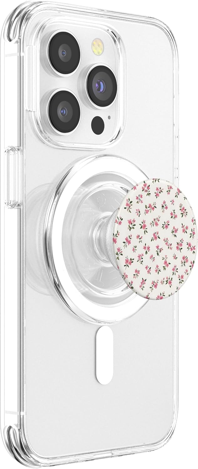 Floral Pattern Small Pink and White Fowers PopSockets PopGrip for MagSafe