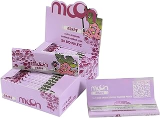 MOON Slow Burning High Quality Wood Pulp Paper Scented Paper 50 Sheets Per Roll Short Size 70x36mm 20 Books/50 Sheets Each 1000 Pieces In Total 14g/M2 Grape