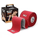 OK TAPE Kinesiology Tape 10 inches Precut, 20 Strips, Cotton Elastic Athletic Tape Latex Free, 2in x 16ft, Red