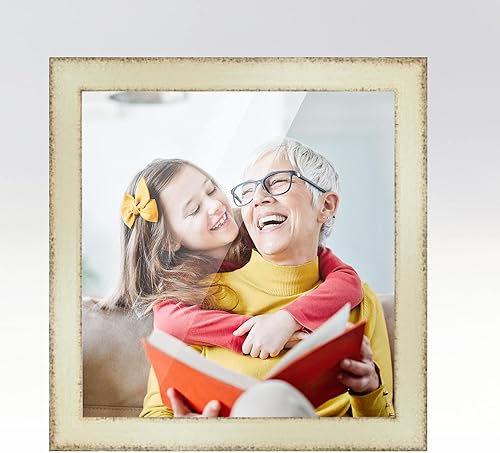 Miniatura 4 de Marco de fotos de madera real blanca de 5 x 5 pulgadas de ancho de 1.25 pulgadas  Profundidad del marco interior de 0.5 pulgadas  Marco de fotos