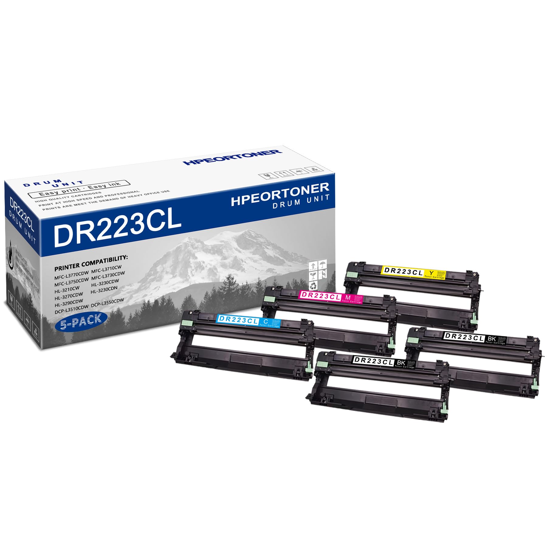 Amazon.com: HPEORTONER 5 PK DR223CL DR-223 Drum Unit BK/C/M