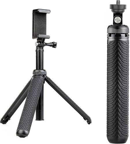 Palillo selfie extensible/empuñadura/monopie/trípode para GoPro Hero 13 12 11 10 9 8 7 6 5 4 3 2 sesión 2018, ACASO, EK5000 EK7000/SJCAM SJ4000