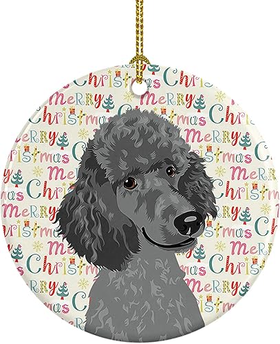 Miniatura 54 de Caroline's Treasures Adorno navideño de husky siberiano en blanco y negro #2 de cerámica para árbol de Navidad, decoración colgante para el hogar,