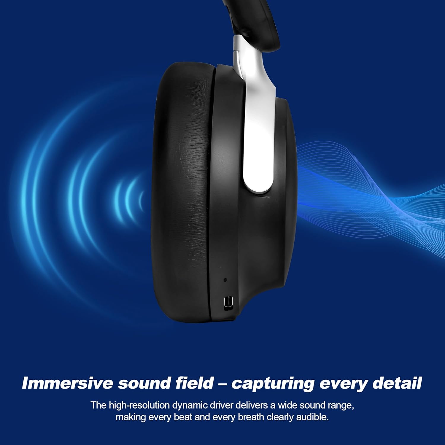 Wireless Headphones Over Ear with ANC, 80H Playtime, Fast Charge, Active Noise Cancelling & Transparency Mode, Comfortable Wireless Headphones for Work & Travel, Foldable Design Black