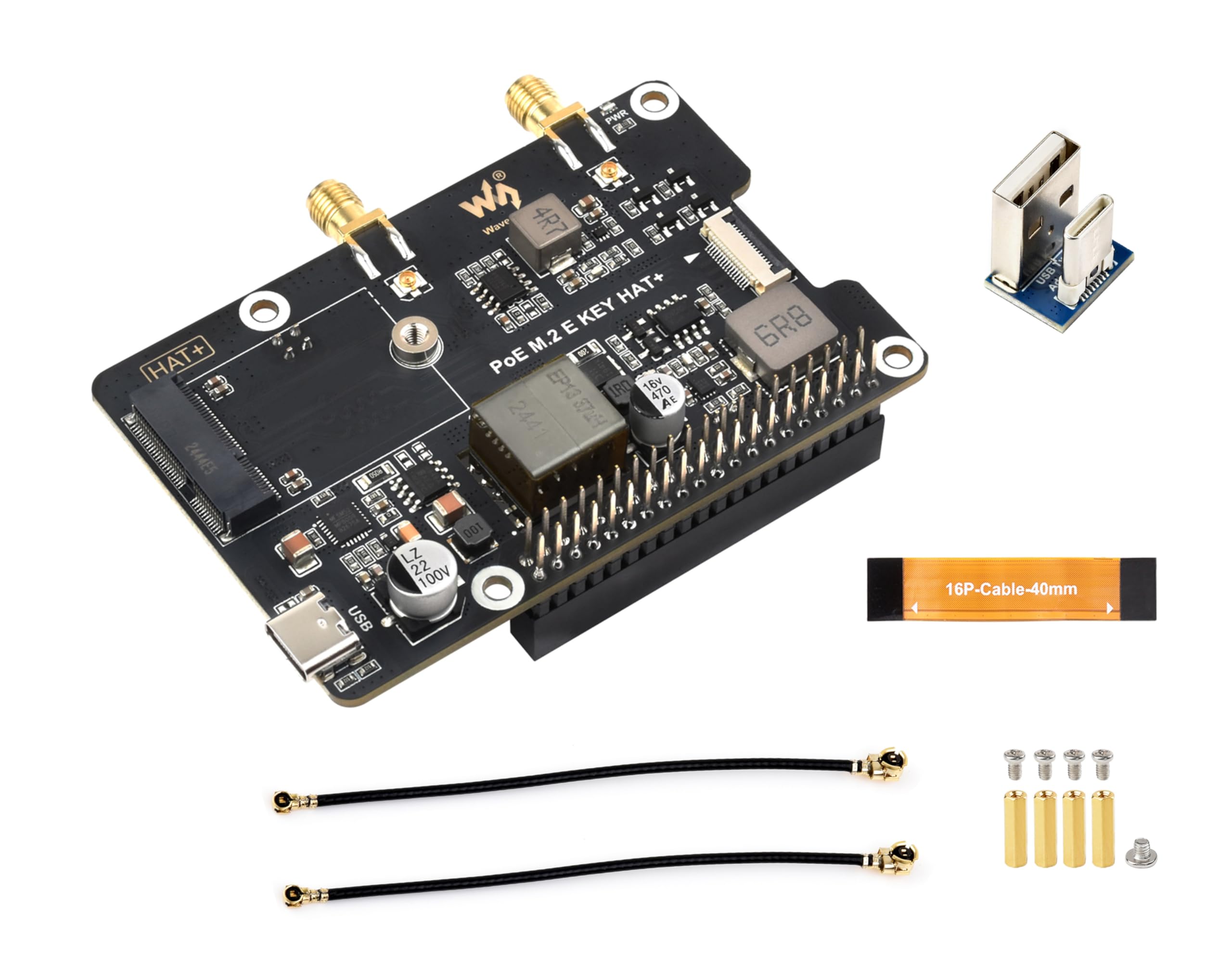 Amazon.co.jp: Pi5 PCIe - M.2 E キーアダプター PoE機能付き
