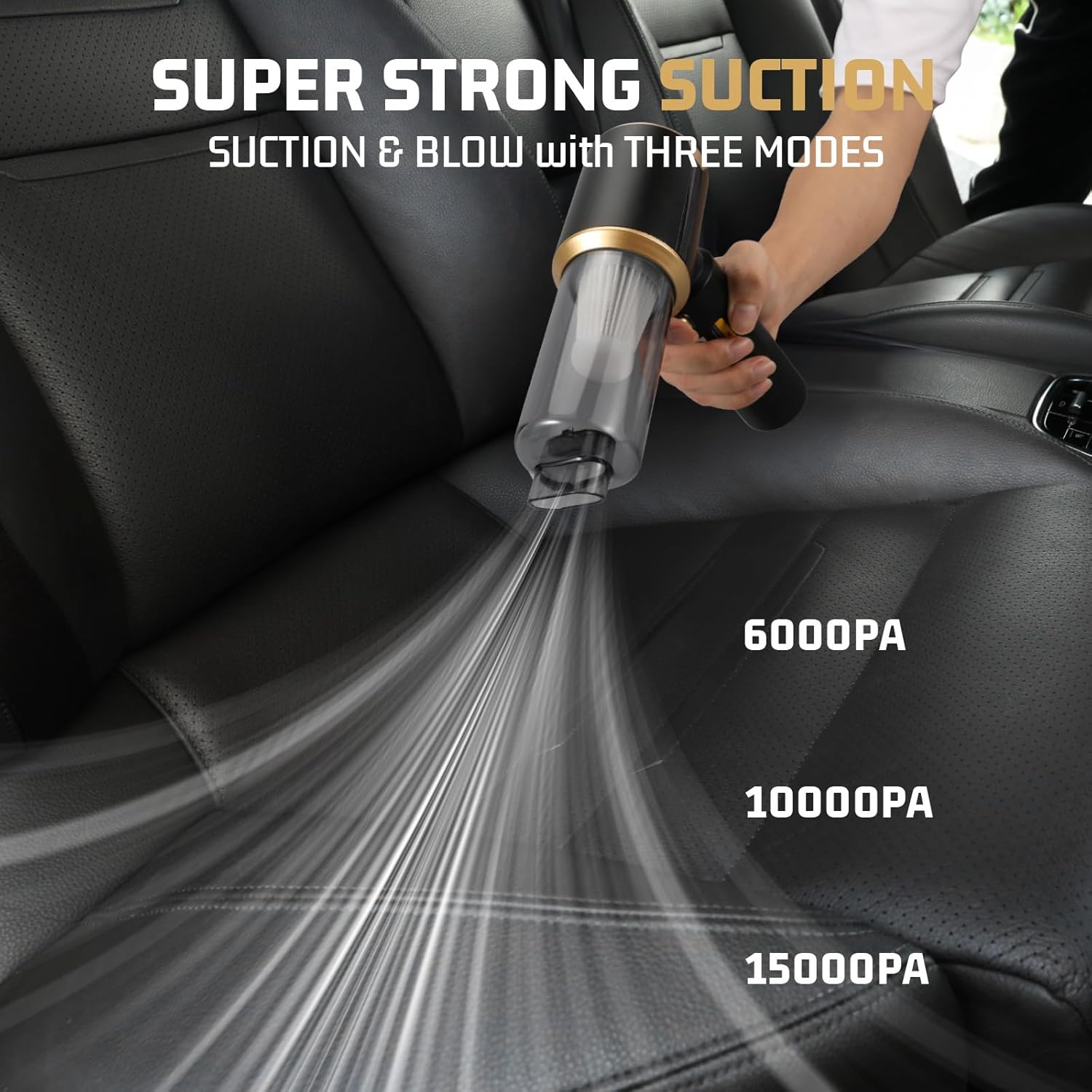 Ultimate Cordless Car Vacuum: Powerful 16,000Pa Suction for On-the-Go Cleaning