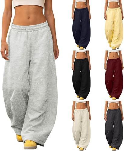 Baggy Sweatpants for Women Wide Leg Open Bottom Barrel Sweatpant
