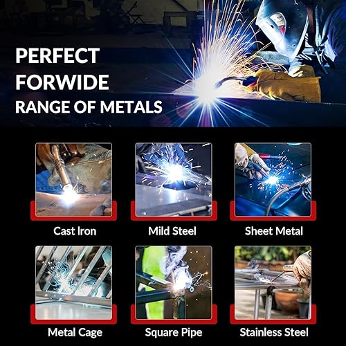 Miniatura 7 de Soldador MIG de aluminio 110V220V, soldador de núcleo de flujo sin gas, Plug and Play, fácil seguridad de operar para principiantes DIY, modo