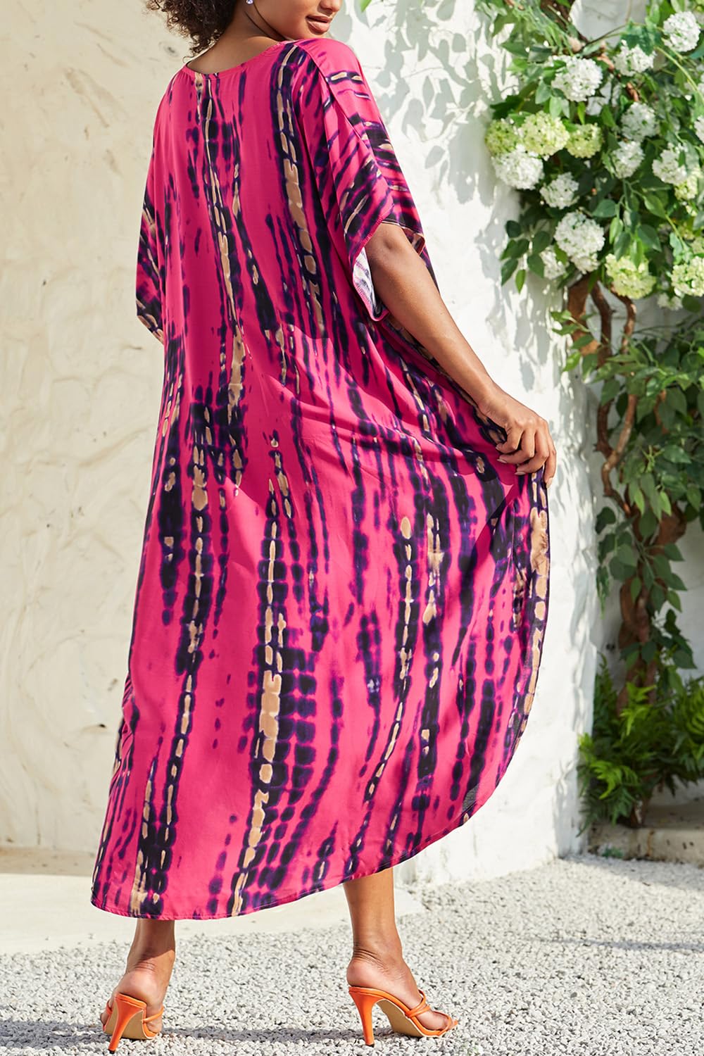 Cárdigan Largo Caftán Kimono para Mujer Bohemio Ropa de Salón Vestido de Playa de Gran Tamaño