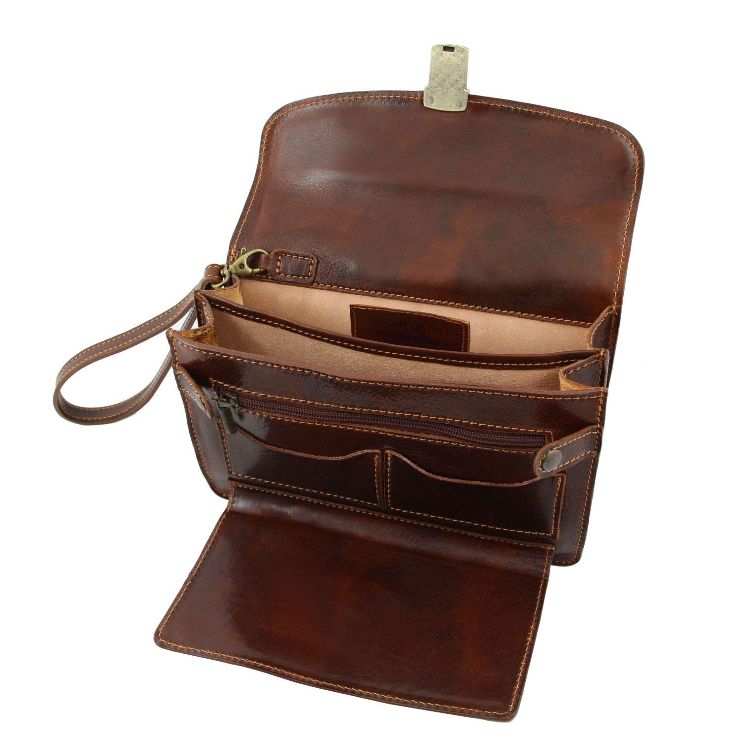 Tuscany Leather Max Elegante Handgelenktasche/Herrentasche aus Leder