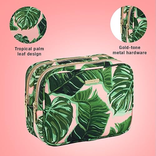 Miniatura 2 de Conair Bolsa de maquillaje, bolsa grande con doble cremallera y neceser para cosméticos, tamaño perfecto para usar en casa o viajes, organizador con