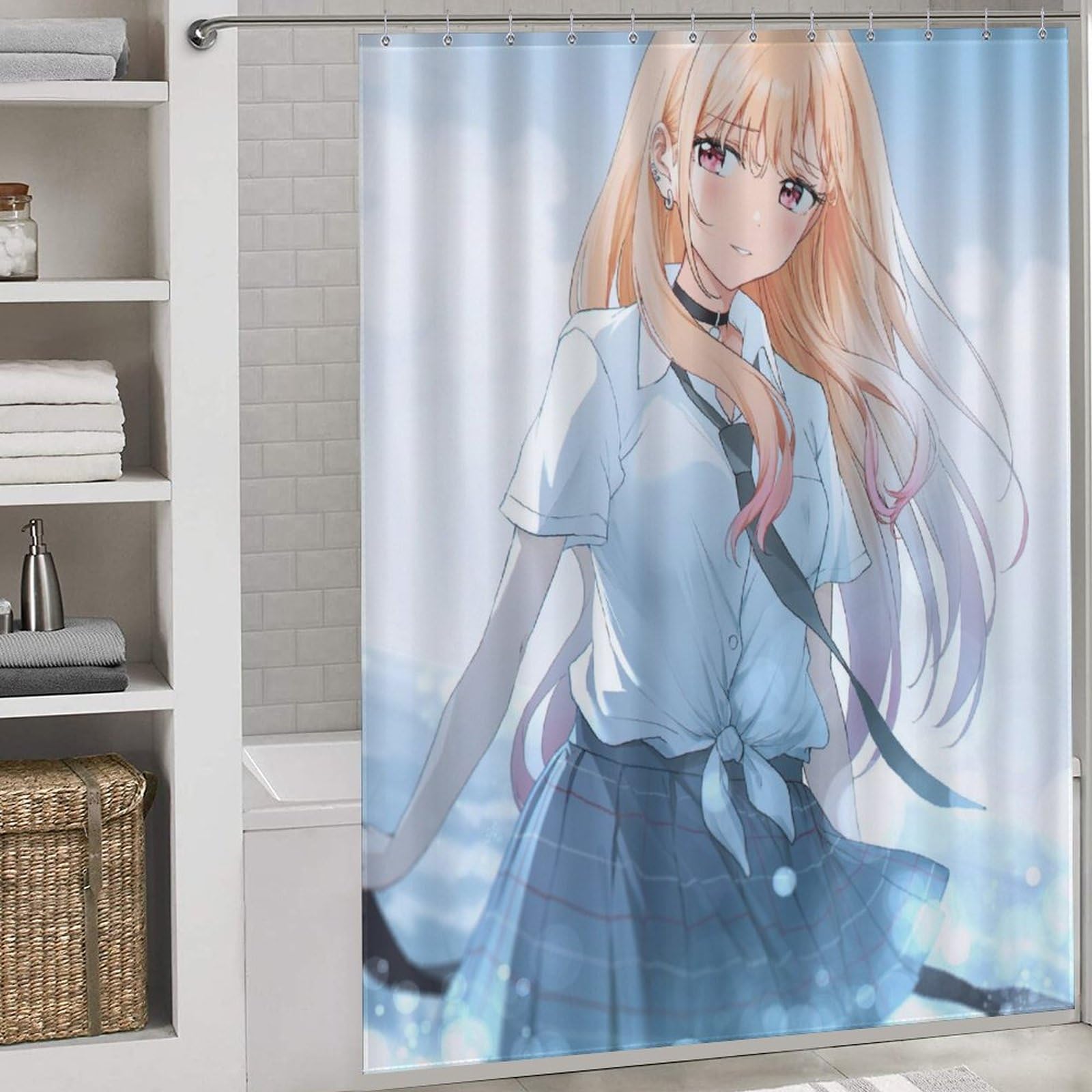 Amazon｜シャワーカーテン おしゃれ その着せ替え人形は恋をする