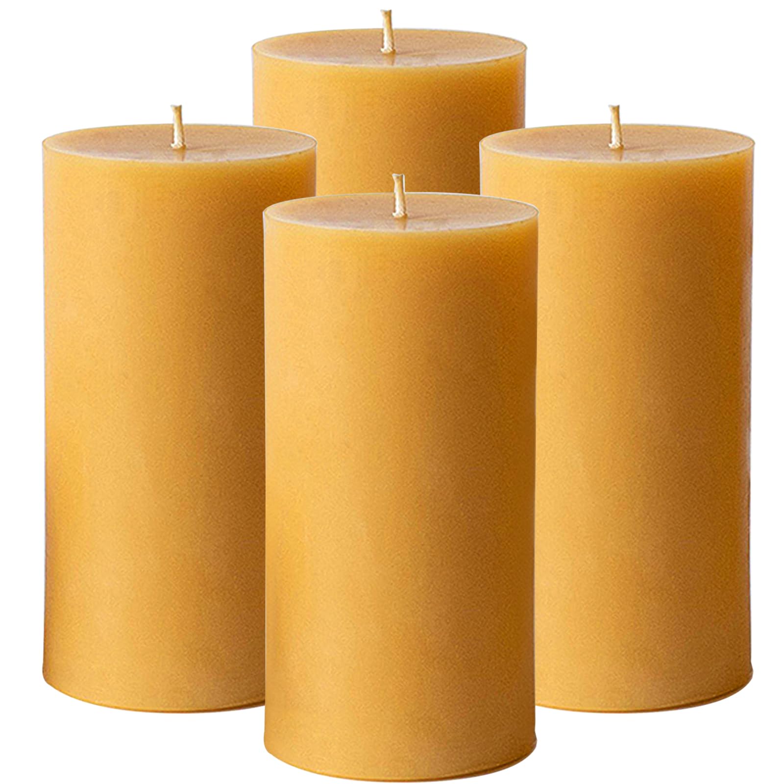 4 Packs Natural Beeswax Pillar Candles Bulk, 2"x4" Bees Wax Candles with Natural Scent, Large Pillar Candle Bulk 35Hour Burning Smokeless & Dripless Candles for Home Decor(4)-image-41