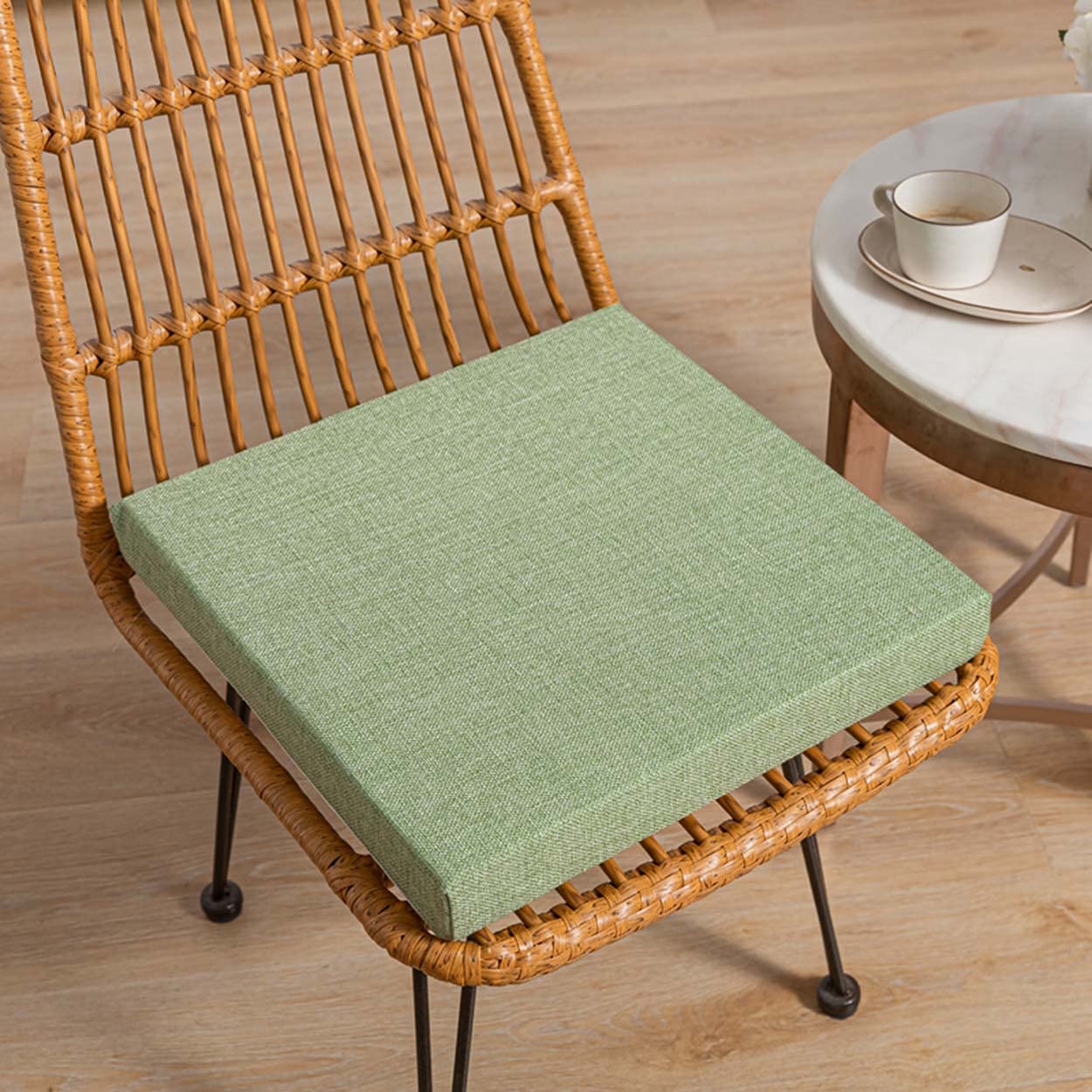 qing yun Garden Chair Cushion Pad,Dining Thick 5/8cm Seat Cushions Chair Pad,Sofa Seat Pad Chair Seat Cushions for Indoor Patio Outdoor (40X40X8CM,Light green)