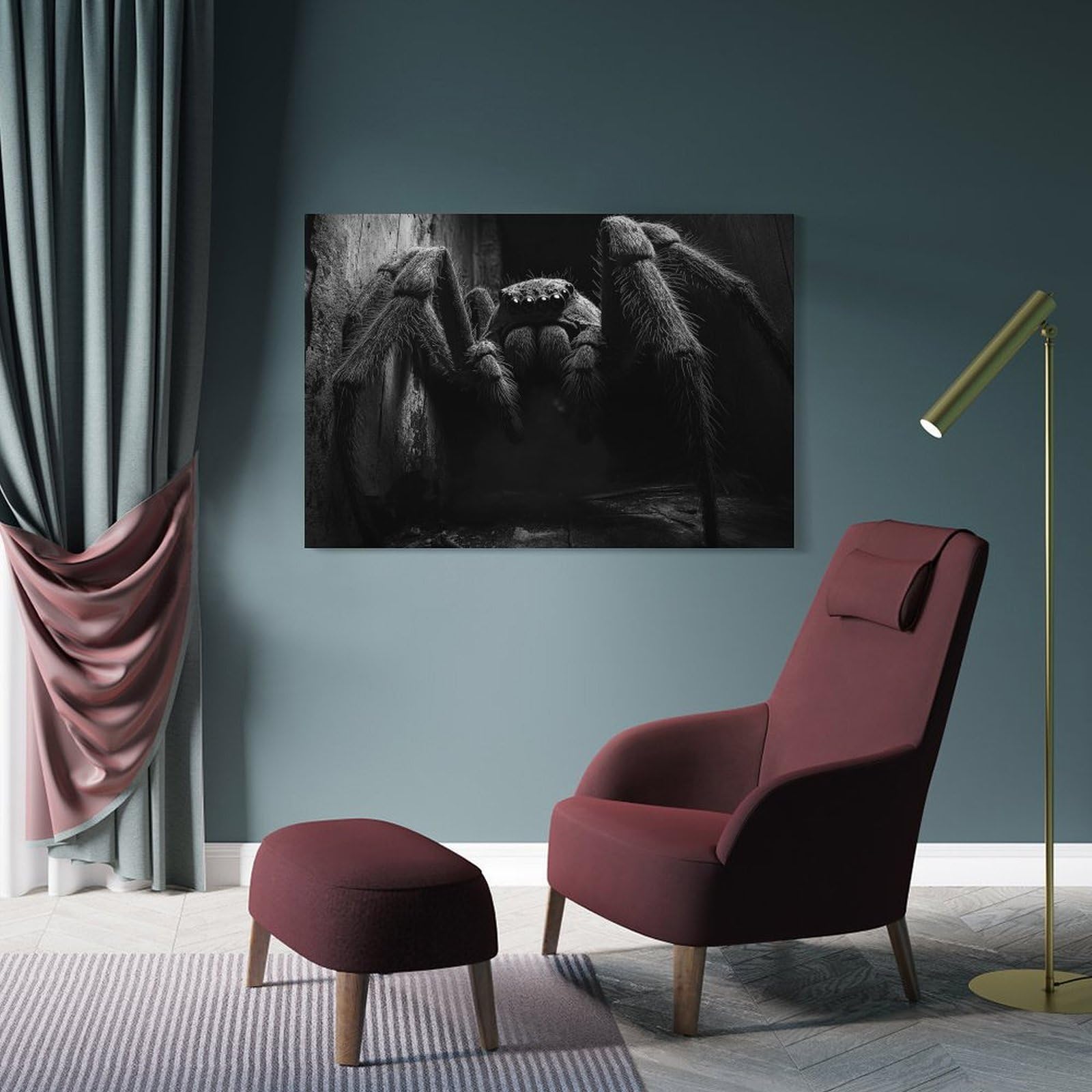 Junmoney Dark Spider Wall Art Print, 20x30inch(50x75cm), for Living Room, Bedroom, Office Or Hallway, Canvas Wall Art That Fits Changing Layouts