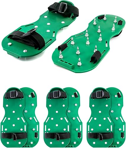 QWORK Zapatos Gunite con pinchos cortos de 3/4 pulgadas, perfectos para pisos epoxi, superposiciones, instalación de cubierta, color verde (par)