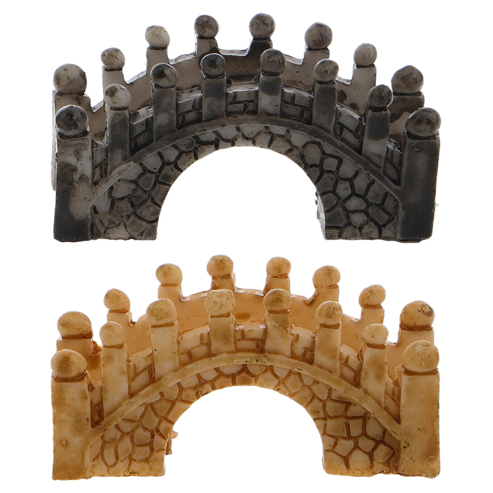 Pont en arc en résine miniature (2 pièces) pour micro paysage - 8