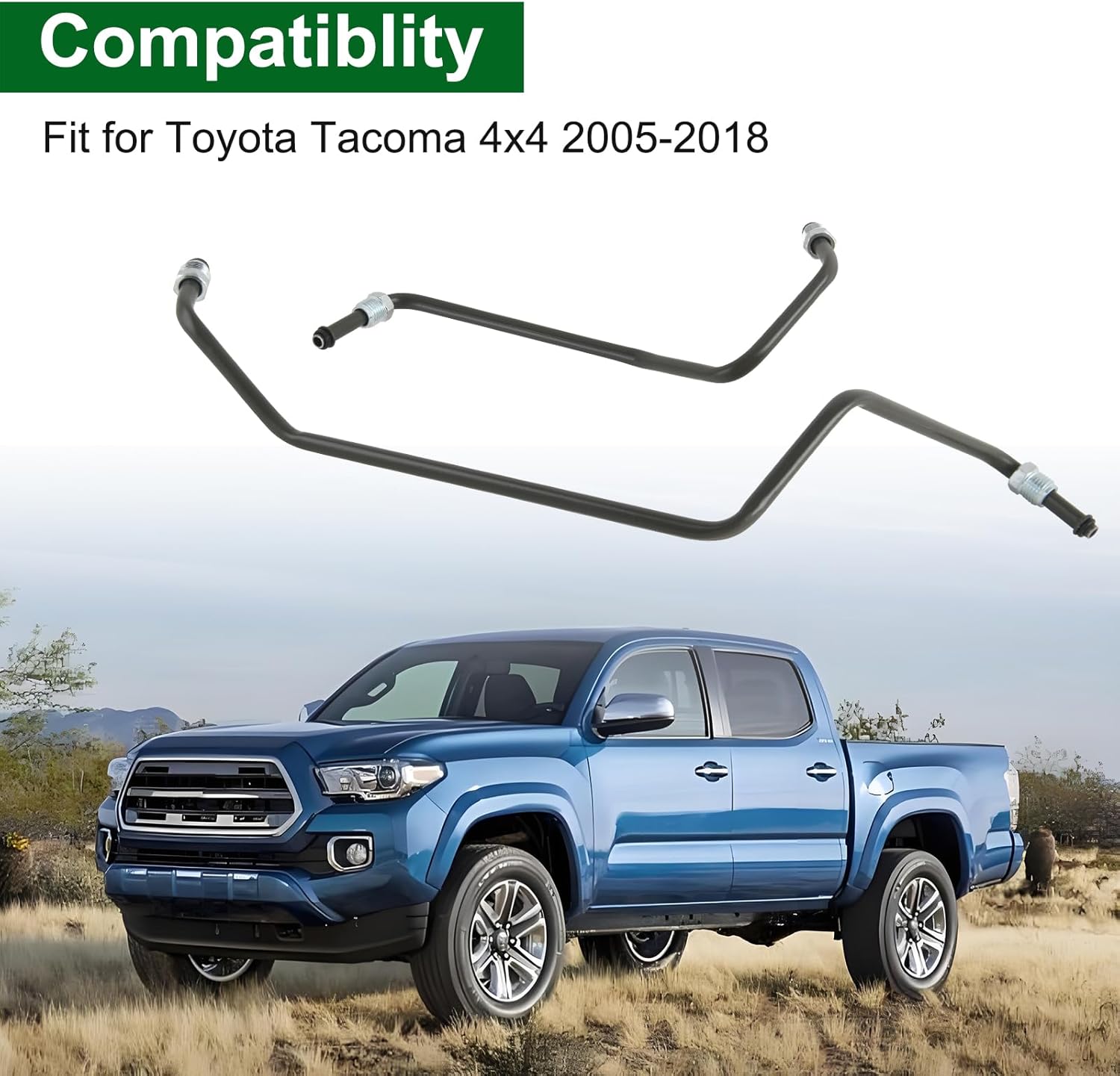 Rack and Pinion Transfer Line Hard Hydraulic Lines,2 Transfer Lines,Addresses Leak and Protects Steering Components For Toyota Tacoma 4x4 2005-2018