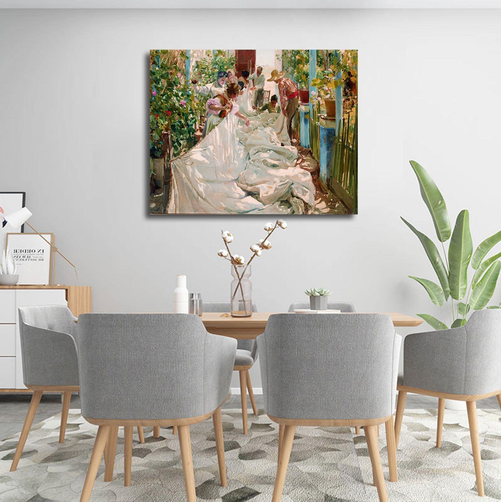 大きなホアキンソローリャとバスティダキャンバスウォールアート帆を