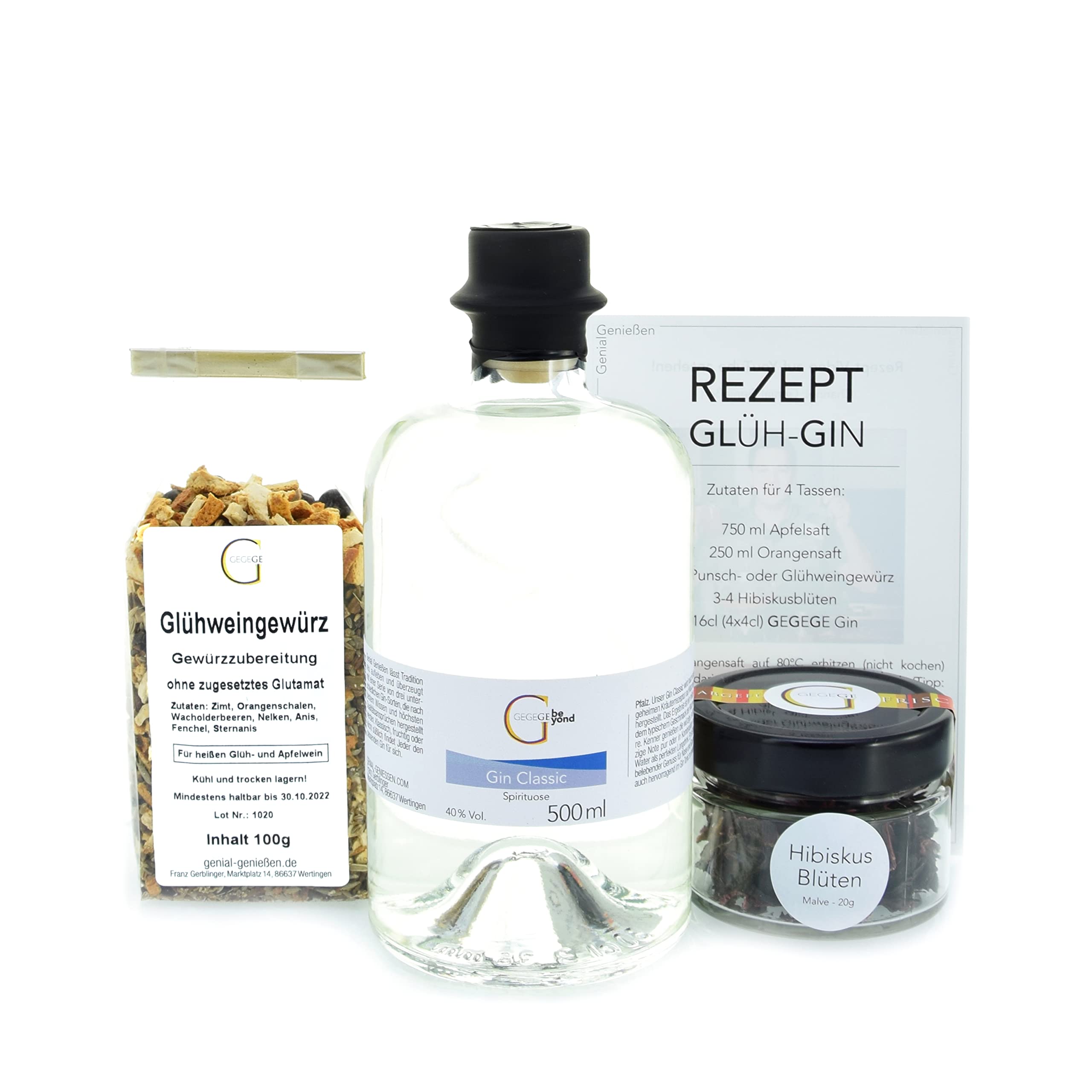 GeGeGe Glüh Gin Set CLASSIC mit Geschenkbox BLACK BOX · Gin Geschenk Set · Erlebnisgeschenk mit GLÜH GIN · Gin Geschenk Männer & Frauen · Tolles Wintergetränk & Glühwein Alternative