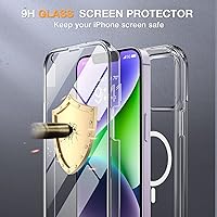 Vista 628 de Miracase - Funda magnética para iPhone 13 Pro Max de 6.7 pulgadas (compatible con MagSafe), transparente, completo, protector de pantalla de vidrio