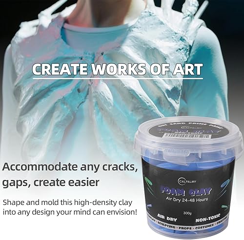 Miniatura 4 de Arcilla de espuma moldeable para cosplay en colores azules (10.58 oz), alta densidad y calidad para diseños intrincados, se seca al aire a la