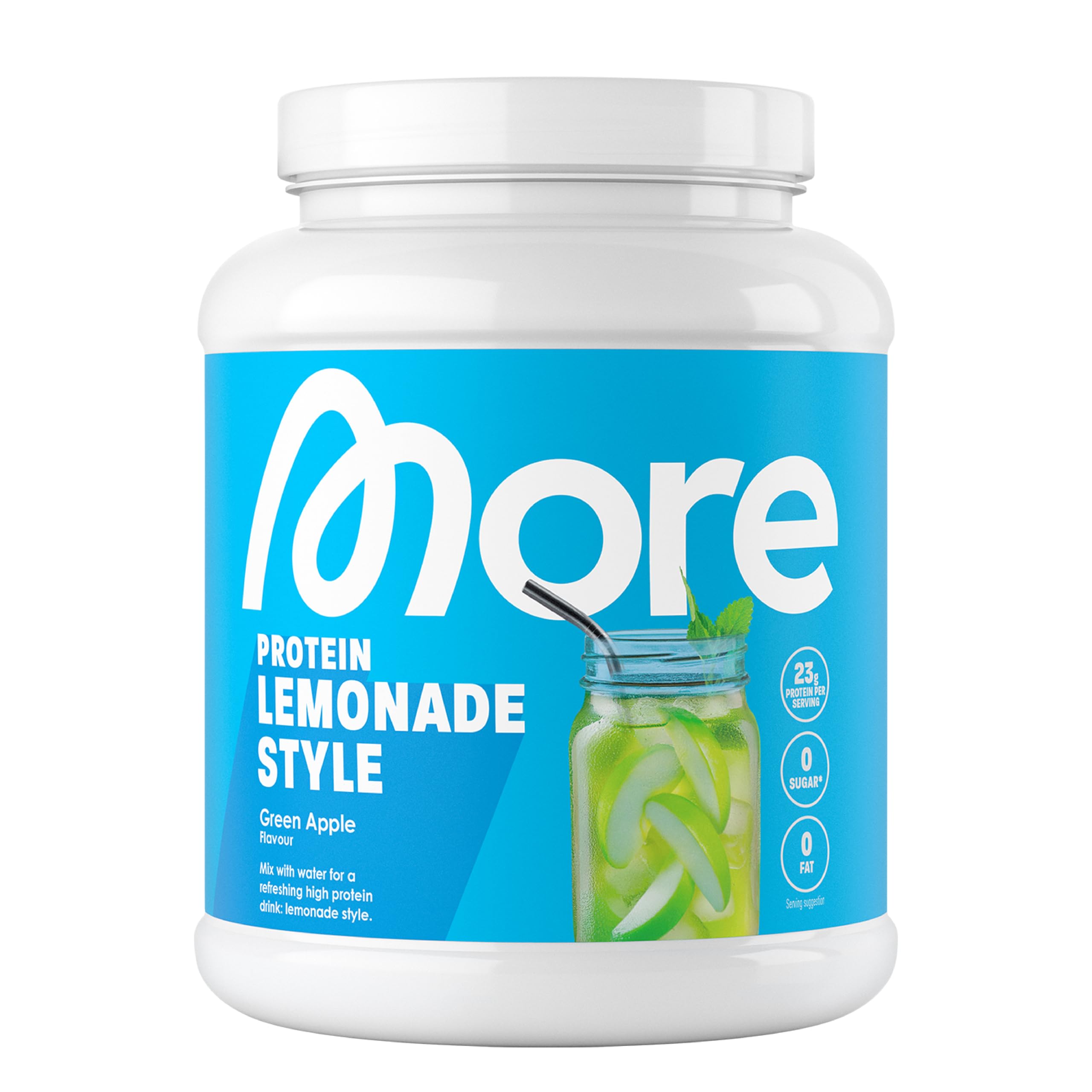 More Clear Protein Whey Isolate Powder, Green Apple, 600 g, 1.32 lbs, 20 Servings, Protein Drink with whey Isolate, Clear whey, Lactose Free, Made in Germany
