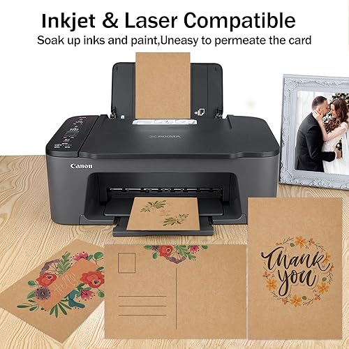 Miniatura 3 de Goefun - Tarjetas en blanco de 4 x 6 pulgadas, cartulina marrón para manualidades, paquete de 100 tarjetas de índice sin rayas de 80 libras para