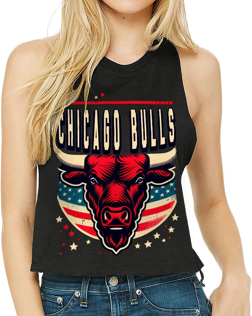 Chicago Design Racerback Cropped Tank - Print Women's Tank - Graphic Tank Top